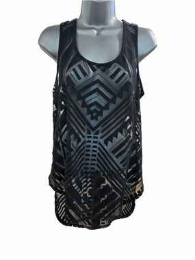 4. Women's Mossimo Black Geometric Print Tank Top Size S